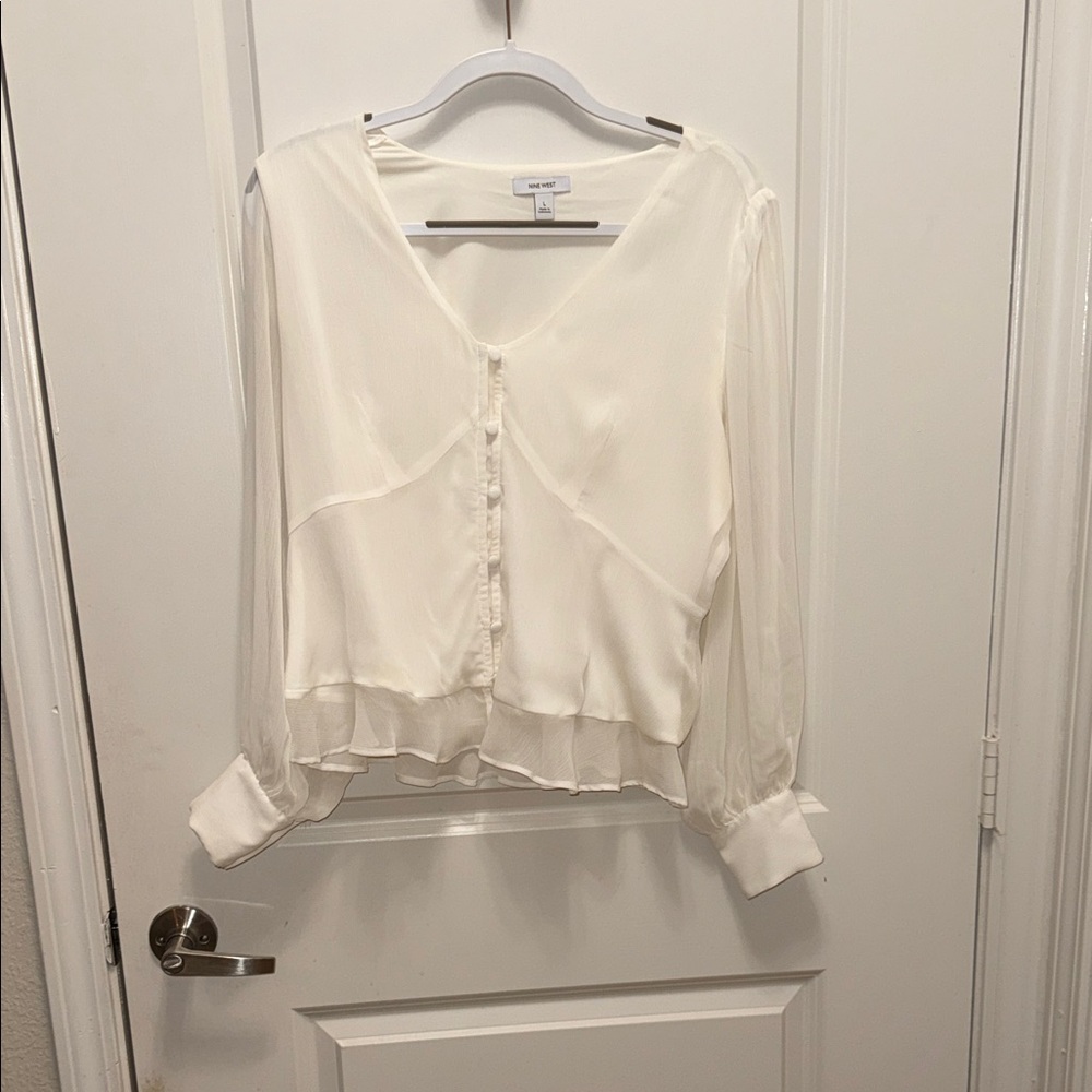 Nine West Elegant White Blouse